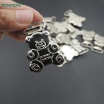 25pcs SILVER COLOR BEAR shape metal pacifier clip baby Suspender Clips Teether clip baby holder infant Soother Clasps EA305