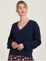 Dark blue women's ribbed sweater Tranquillo - Women's
