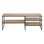 Czarno-naturalna szafka pod TV w dekorze dębu 120x46 cm Seaford – Actona Czarno-naturalna szafka pod TV w dekorze dębu 120x46 cm Seaford – Actona