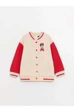 LC Waikiki LCW Baby College Collar Long Sleeve Minnie Mouse Printed Baby Girl Bomber Jacket