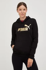 Mikina Puma dámská, černá barva, s potiskem