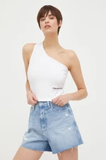 Top Calvin Klein Jeans dámský, bílá barva, odkrytá záda
