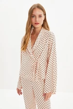 Trendyol Powder Heart Tie Detail Viscose Woven Pajama Set