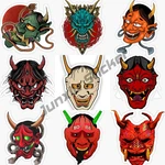 Japan Prajna Car Stickers Hannya Auto Decals Red Demon Decor The Whole Body Devil Bumper Vinyl Fuel Tank Motorcycle Accessories