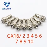 1set GX16-2/3/4/5/6/7/8/9 Pin Male & Female Diameter 16mm Wire Panel Connector GX16 Circular Connector Aviation Socket Plug