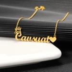 Custom Crown Name Necklace Women's Jewelry Personalized Cute Heart Nameplate Pendant Necklace Best Friends Gifts