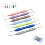 7pcs 1set Dental Composite Resin Filling Spatula Aesthetic Restoration Set Resin Filler Set Dental Tool Restoration Spatula Tool