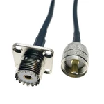 UHF PL259 Male Plug To UHF SO239 Female Jack Flange Adapter Jumper Pigtail Coax Cable RG58 cable 12inch~30M