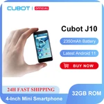 Cubot Smartphone 4-Inch Mini Phone-J10, 32GB ROM 2350mAh 5MP Rear Camera Google Android 11 Dual SIM Card 3G Telephone Face ID