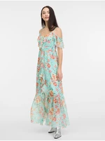 Svetlomodré dámske kvetované šaty Guess Elide