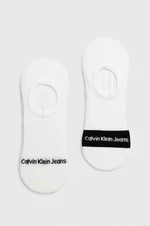 Ponožky Calvin Klein Jeans 2-pak pánske, biela farba, 701227459