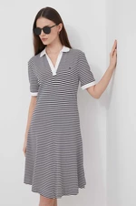 Šaty Tommy Hilfiger tmavomodrá farba,mini,áčkový strih,WW0WW41567