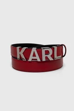 Kožený pásek Karl Lagerfeld dámský, červená barva