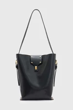Kožená kabelka AllSaints MIRO černá barva