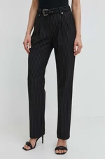 Kalhoty Versace Jeans Couture dámské, černá barva, jednoduché, high waist, 76HAA111 N0335