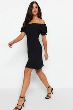 Trendyol Black A-line Mini Knitted Dress