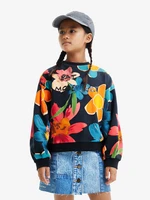 Desigual Chandra Black Girls&#039; Floral Sweatshirt