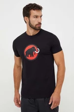 Športové tričko Mammut Core čierna farba, s potlačou