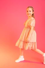 DEFACTO Dievčenské mini šaty s krátkym rukávom, pravidelný strih