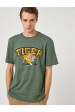 Koton College Tričko Tygr Tištěné Posádky Krk Krátký rukáv