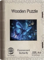 Dřevěné puzzle/Fluorescentní motýl A4
