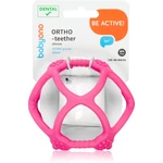 BabyOno Be Active Ortho Teether kousátko pro děti od narození Pink 1 ks