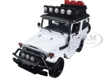 Toyota FJ40 Land Cruiser White "4x4 Overlanders" Series 1/24 Diecast Model Car by Motormax