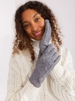Tmavě šedé pletené dámské rukavice