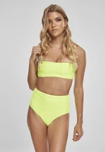 Women's High Waisted Bandeau Bikini Electric Lime
