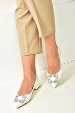 Fox Shoes White Women's Low-Heeled Casual Shoes