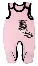 Kojenecké bavlněné dupačky Baby Nellys, Zebra - růžové, vel. 56 (1-2m)