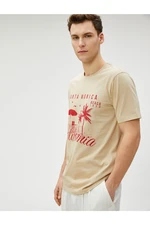 Koton Slogan Printed T-Shirt, Crew Neck, Slim Fit Cotton.