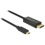 Delock USB-C™ / DisplayPort káblový adaptér #####USB-C™ Stecker, #####DisplayPort Stecker 3.00 m čierna 85257 pozlátené