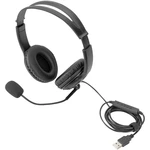 Digitus DA-12204 headset s USB káblový na ušiach čierna
