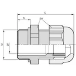 Kabelová průchodka LAPP SKINTOP® K-M 50X1,5 ATEX PLUS BK 54115260 polyamid, délka závitu 12 mm, černá (RAL 9005), 5 ks