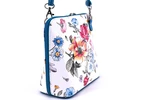 Dámská malá květovaná kožená kabelka crossbody Arteddy - světle modrá