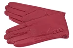 Dámské zateplené kožené rukavice Arteddy  - tmavě červená(M)