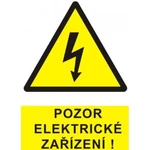 Samolepka pozor elektrické zařízení blesk v trojúhelníku (žlutá) 60x70mm