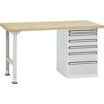 Dílenském COMBI model 2 s masivní deskou, Šxhxv = 1500 x 700 x 840 mm Manuflex TP5089.7035 TP5089.7035