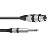 Kabelový adaptér Omnitronic 3022075F [1x XLR zásuvka 3pólová - 1x jack zástrčka 6,3 mm (stereo)], 0.15 m, černá