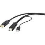 HDMI kabel Renkforce [1x HDMI zástrčka - 1x zástrčka DisplayPort] černá 2.00 m