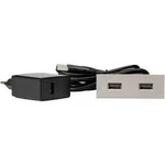 Vestavná zásuvka Kopp 939750010 s USB, IP20, nerezová ocel