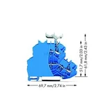 Dvojitá průchodková svorka WAGO 2002-2234/099-000, osazení: N, N, pružinová svorka, 4.20 mm, modrá, 50 ks