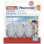 Tesa power strip® háček Small oválné chrom (matný) 57519-00-01 tesa Množství: 3 ks