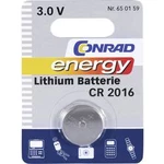 Knoflíková baterie Conrad energy CR2016, lithium