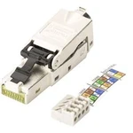 RJ45 síťový konektor Digitus DN-93631 CAT 6A, nevybavený specifikací, [1x LSA, IDC konektor, rychlospojka - 1x RJ45 zástrčka, RJ45 zástrčka 8p8c], stř