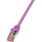 Síťový kabel RJ45 LogiLink CQ2019S, CAT 6, S/FTP, 25.00 cm, růžová