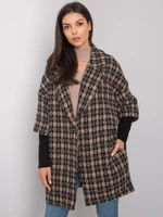 RUE PARIS Grey and orange patterned coat