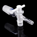 24/29 Glass Adapter Vacuum Flow Control Adapter with PTFE Stopcock Male Ground Joint to Straight Hose Connection