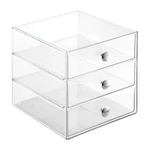 Transparentný úložný box s 3 zásuvkami iDesign Drawers, výška 16,5 cm